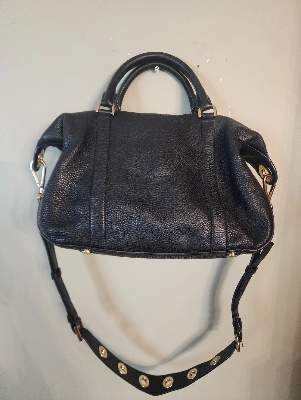 Michael Kors Blk Pebbled Leather Bag